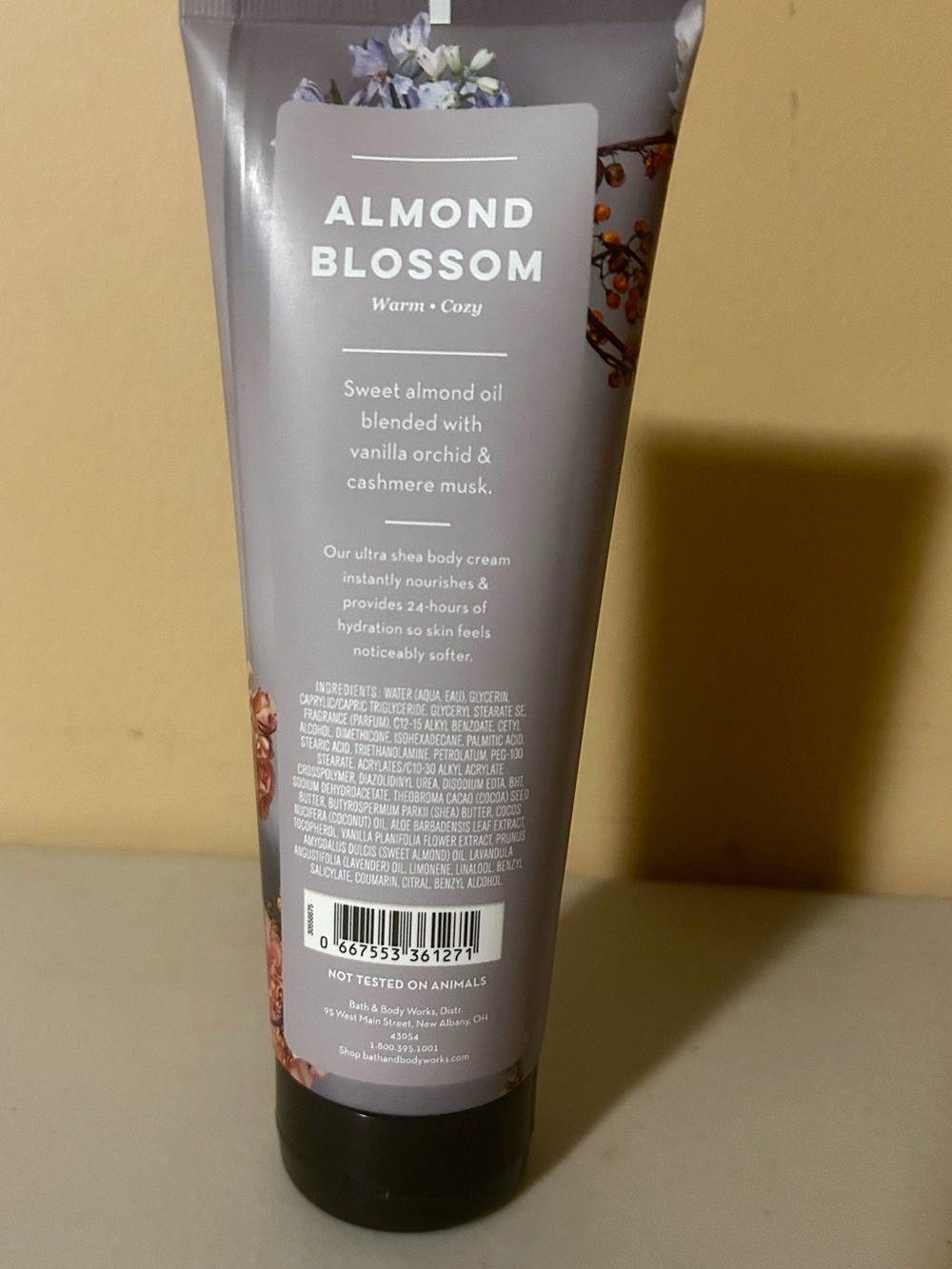 Bath & Body Works Almond Blossom Body Cream - Lavender, Peach, Blue Floral - Picture 3 of 3